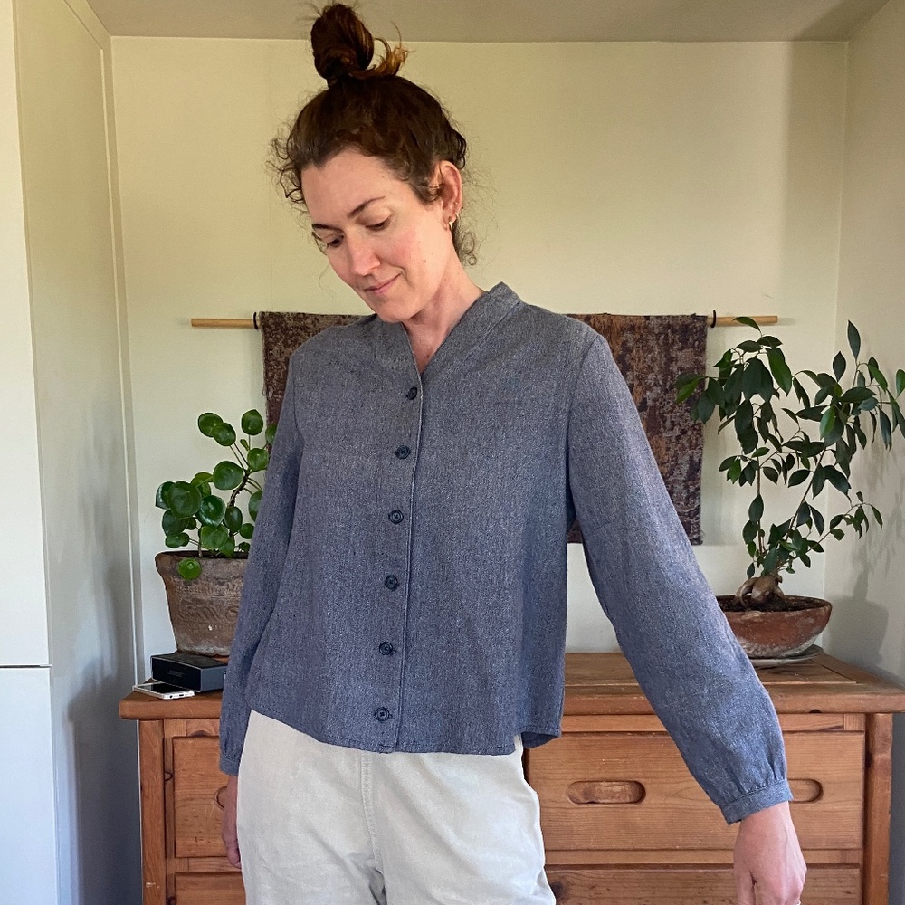 Kordal Studio undyed cotton button up shirt or lightweight jacket